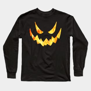 halloween scary evil pumpkin funny pumpkin head Long Sleeve T-Shirt